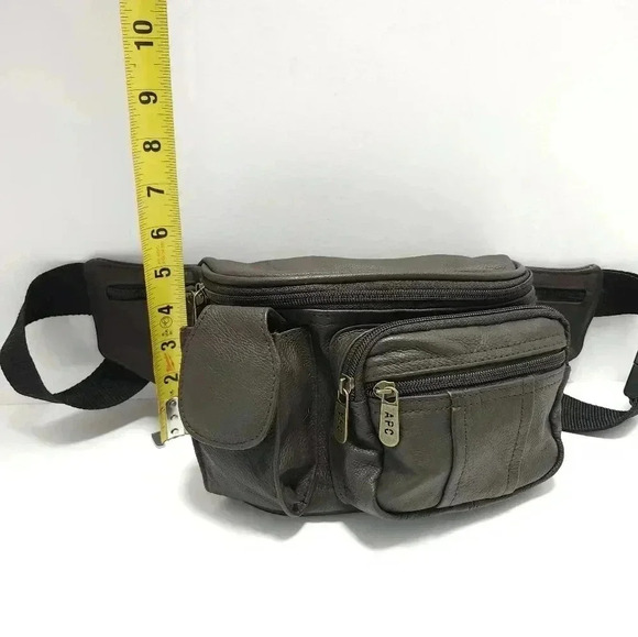 APC Leather Fanny Pack Bag Vintage Brown Unisex - Picture 8 of 9